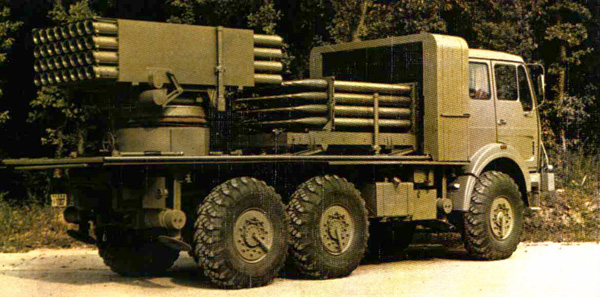 Although supplied with many weapons by the Soviet Union, Yugoslavia chose to develop the YMRL 32 0ganj 128-mm (5.04-in) multiple rocket launcher on the FAP 2220BDS 6 x 4 truck chassis as its standard self propelled system. It is used by the army's armored and mechanized units.