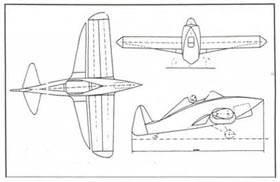 Original drawing of Zuchenc`s Aerostatoplan - first variant with turbine.