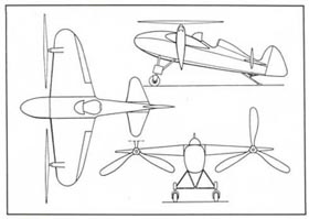 Aerostatoplan, two three-blade propeler variant